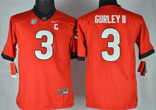 Bulldogs #3 Todd Gurley II Red Stitched Youth NCAA Jersey
